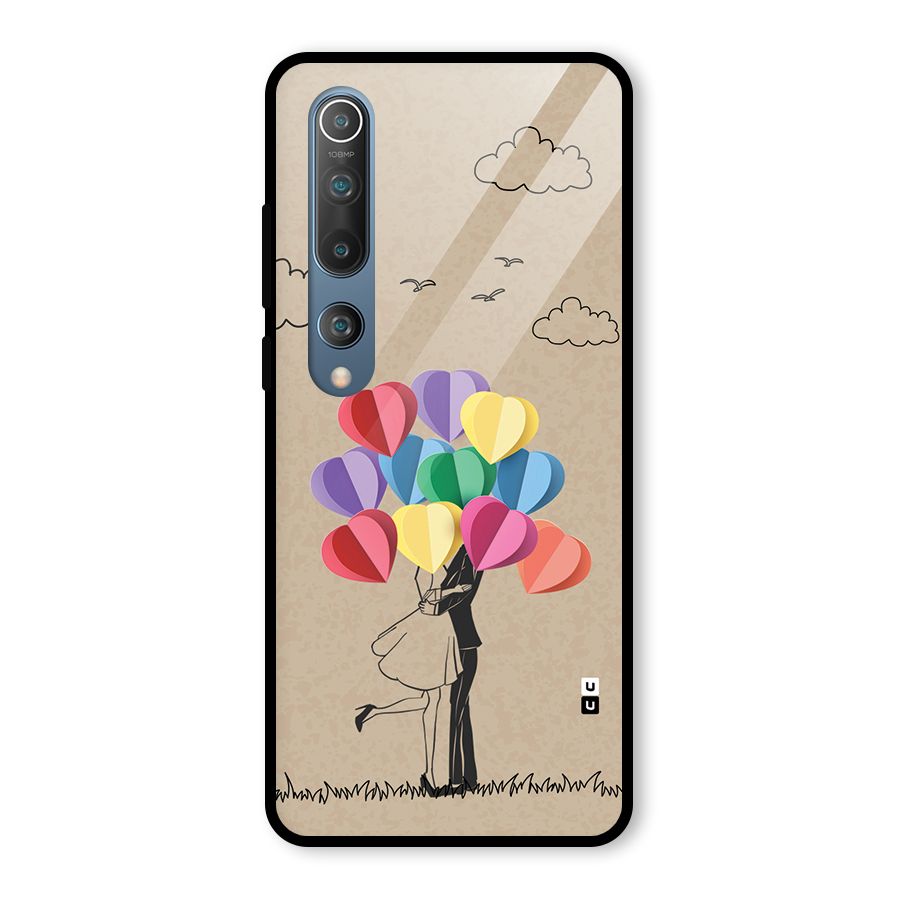Couple With Card Baloons Glass Back Case for Mi 10