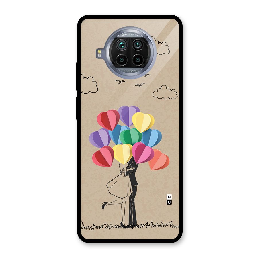 Couple With Card Baloons Glass Back Case for Mi 10i