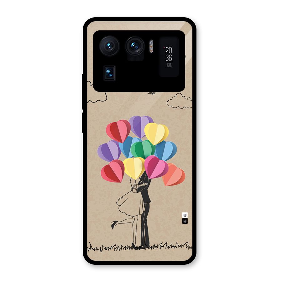 Couple With Card Baloons Glass Back Case for Mi 11 Ultra