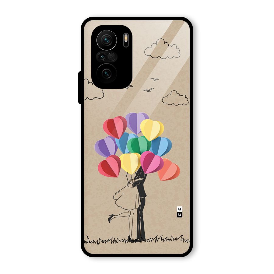 Couple With Card Baloons Glass Back Case for Mi 11x
