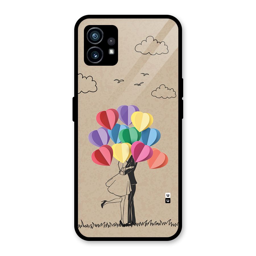 Couple With Card Baloons Glass Back Case for Nothing Phone 1
