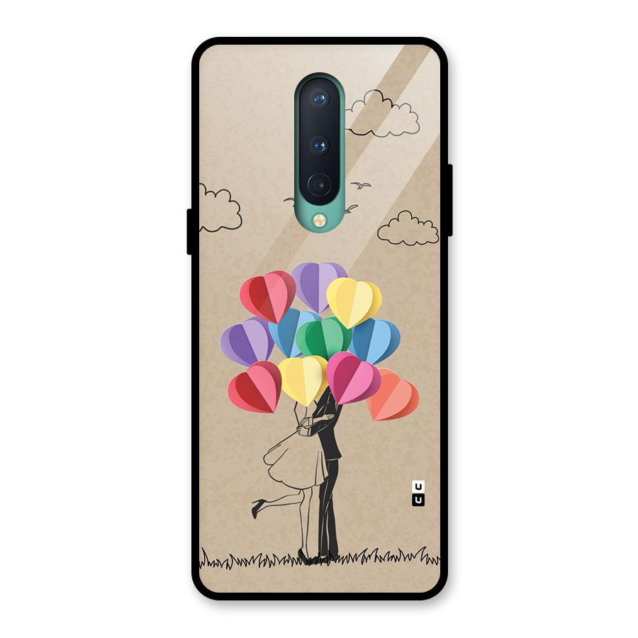 Couple With Card Baloons Glass Back Case for OnePlus 8