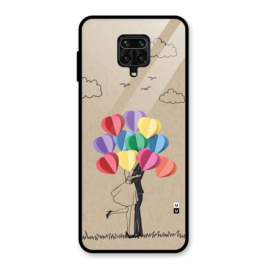 Couple With Card Baloons Glass Back Case for Poco M2 Pro