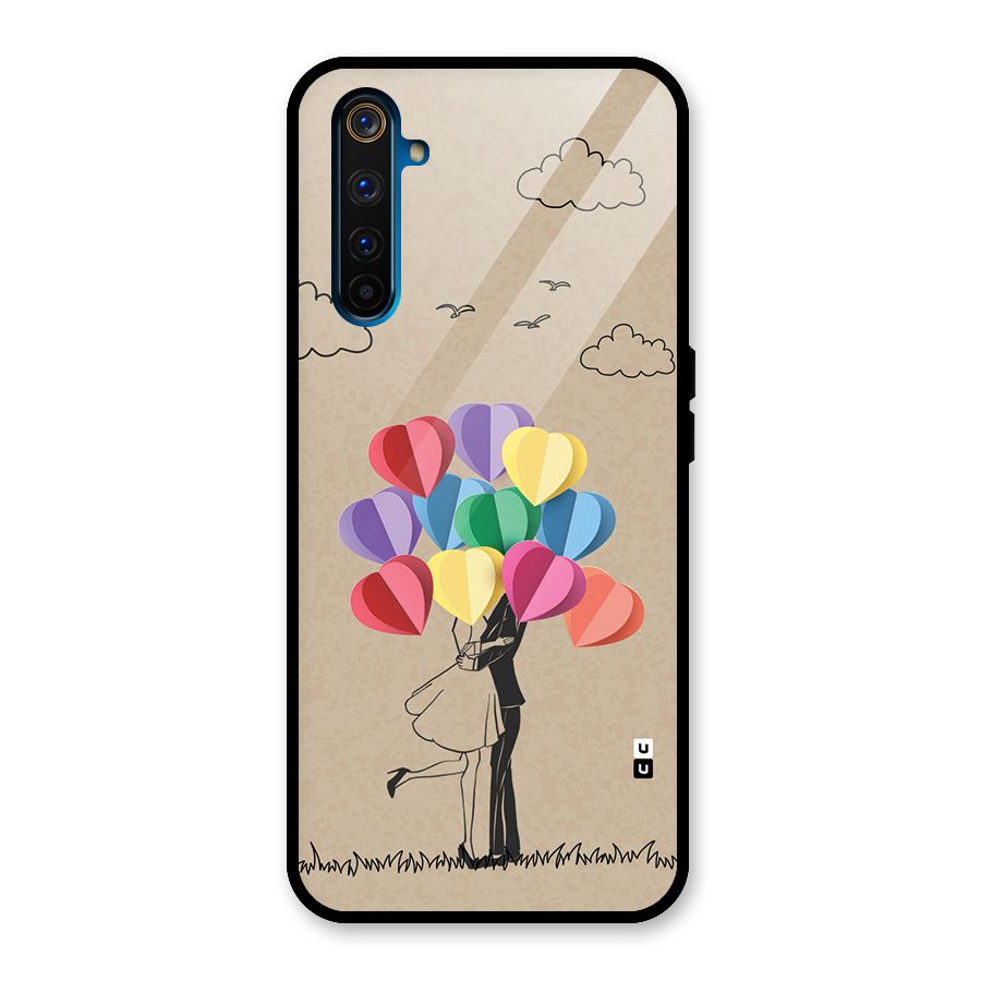 Couple With Card Baloons Glass Back Case for Realme 6 Pro