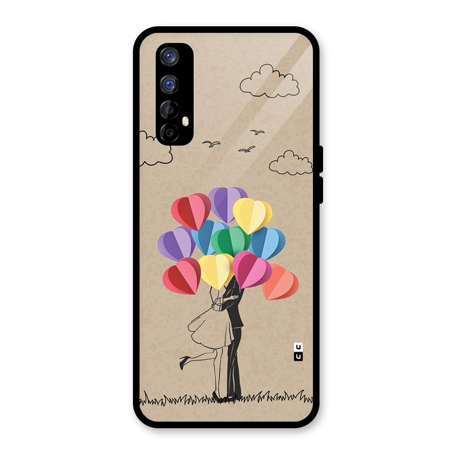 Couple With Card Baloons Glass Back Case for Realme Narzo 20 Pro