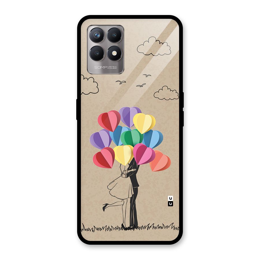Couple With Card Baloons Glass Back Case for Realme Narzo 50