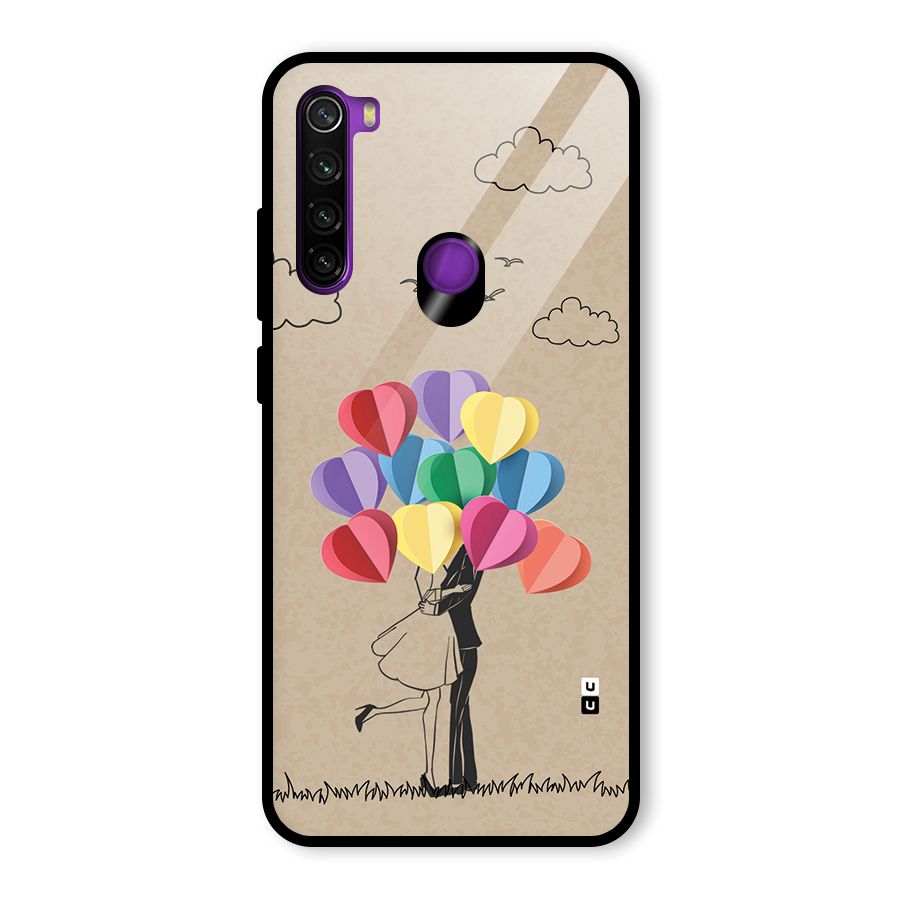 Couple With Card Baloons Glass Back Case for Redmi Note 8