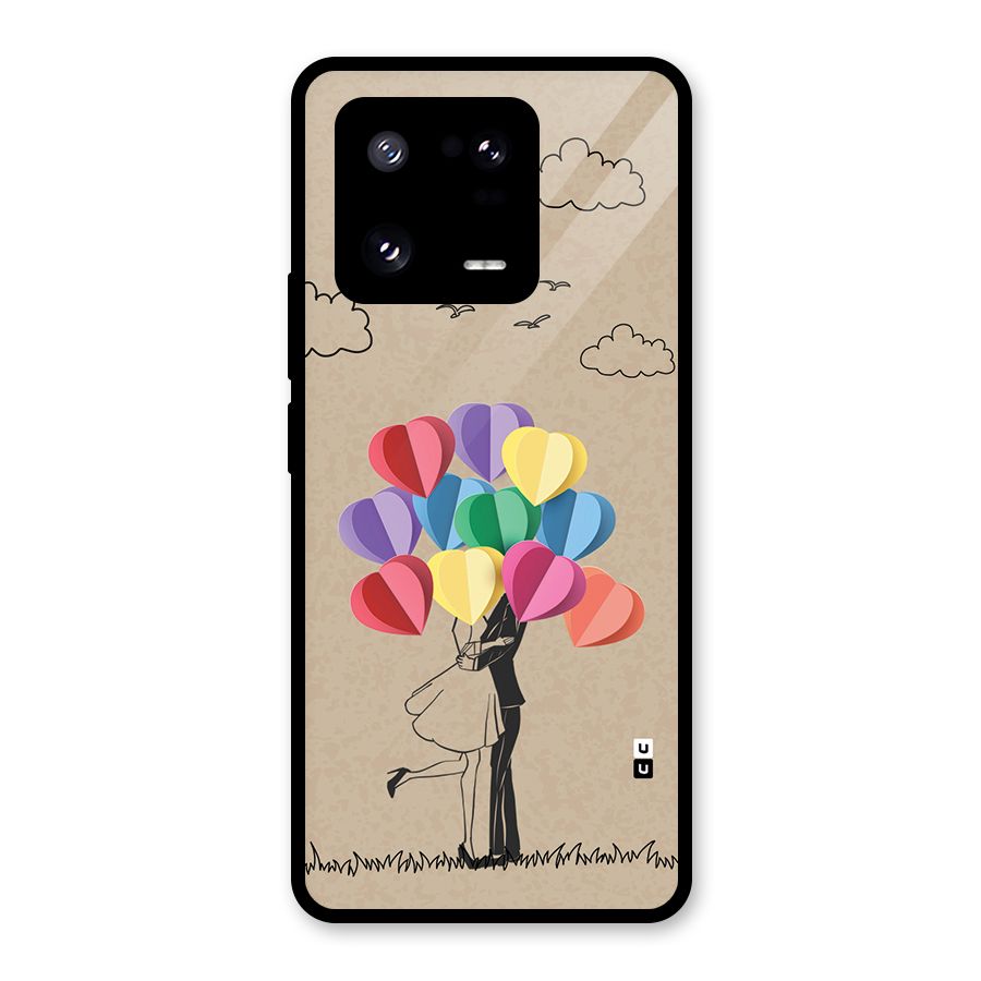 Couple With Card Baloons Glass Back Case for Xiaomi 13 Pro
