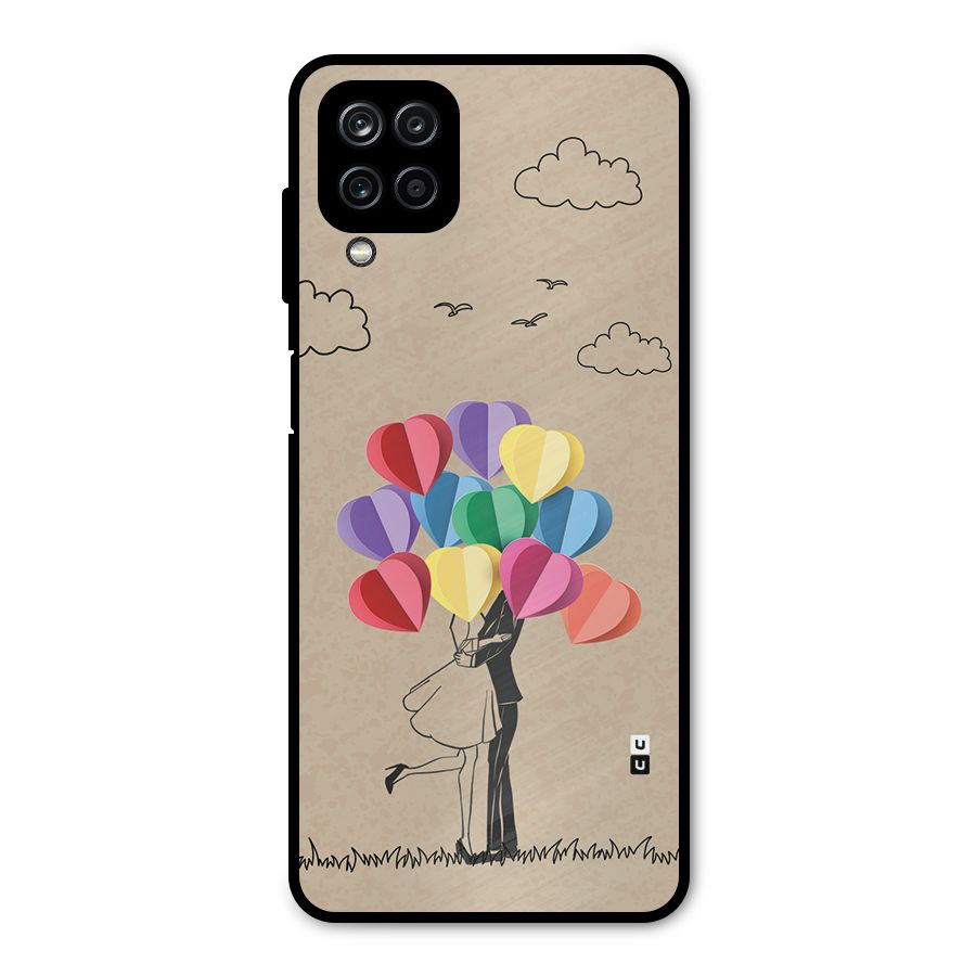 Couple With Card Baloons Metal Back Case for Galaxy A12