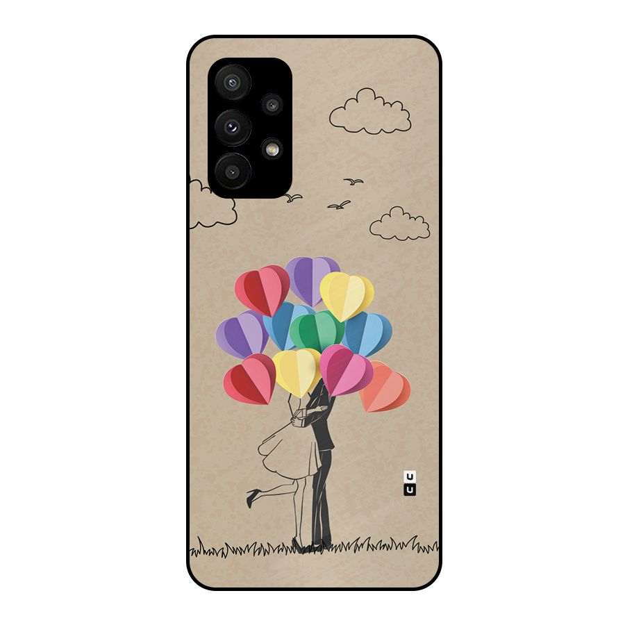 Couple With Card Baloons Metal Back Case for Galaxy A23