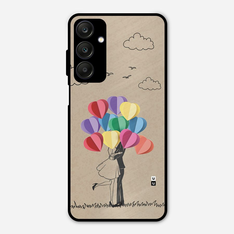 Couple With Card Baloons Metal Back Case for Galaxy A25 5G