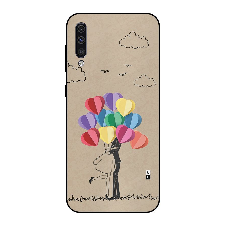 Couple With Card Baloons Metal Back Case for Galaxy A50