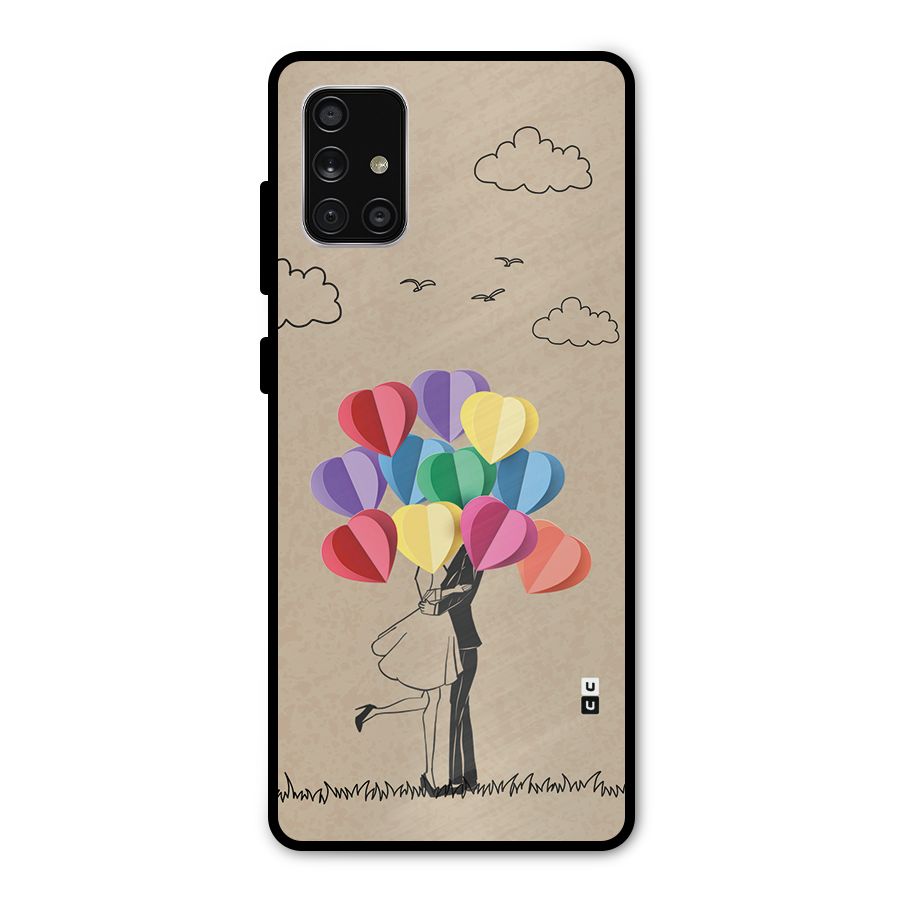 Couple With Card Baloons Metal Back Case for Galaxy A71
