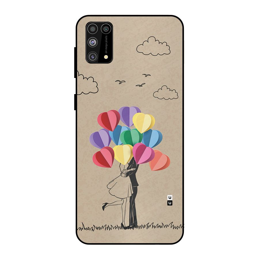 Couple With Card Baloons Metal Back Case for Galaxy F41
