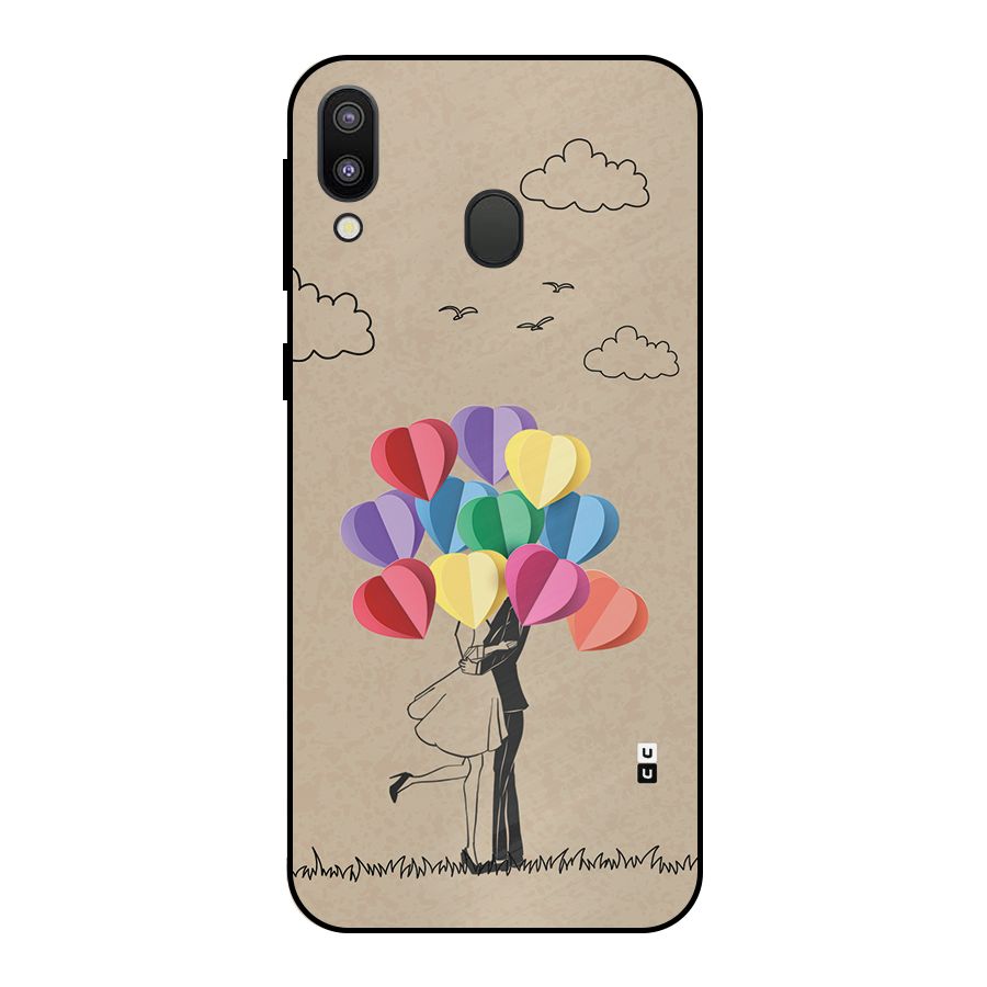 Couple With Card Baloons Metal Back Case for Galaxy M20