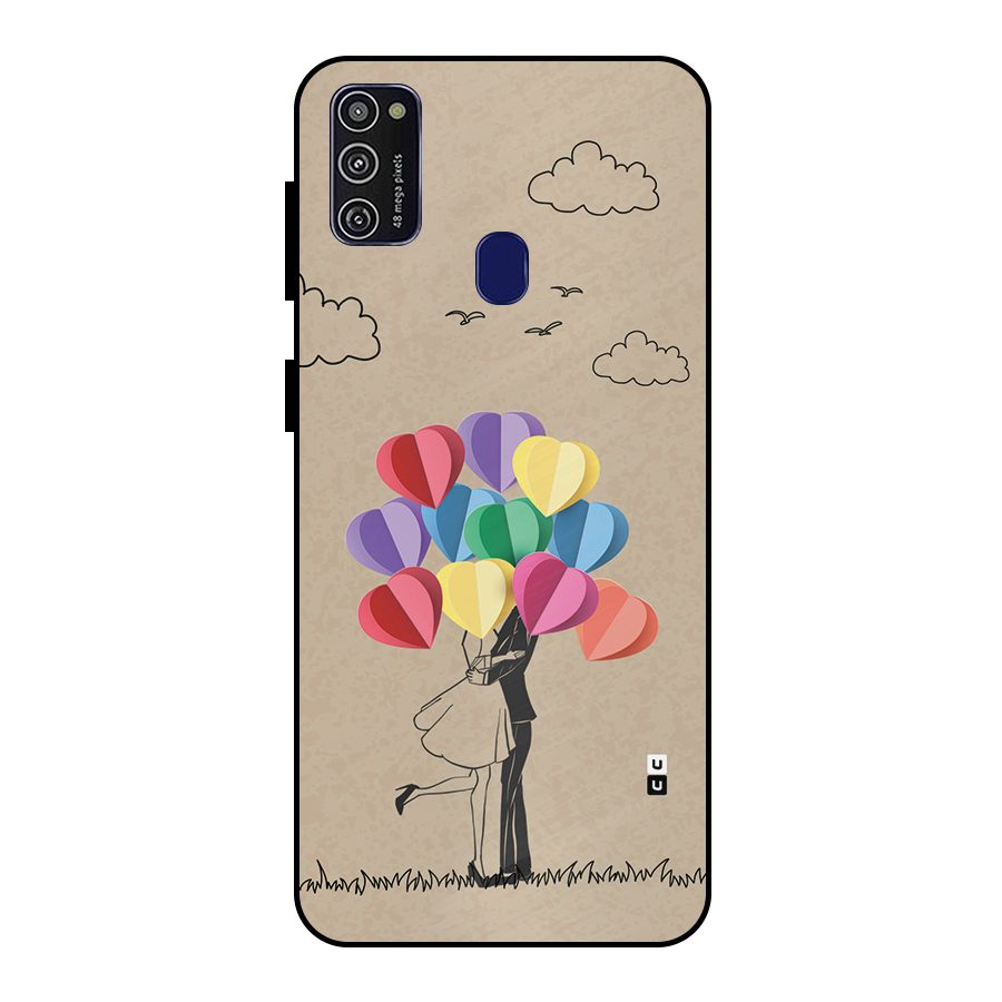 Couple With Card Baloons Metal Back Case for Galaxy M30s