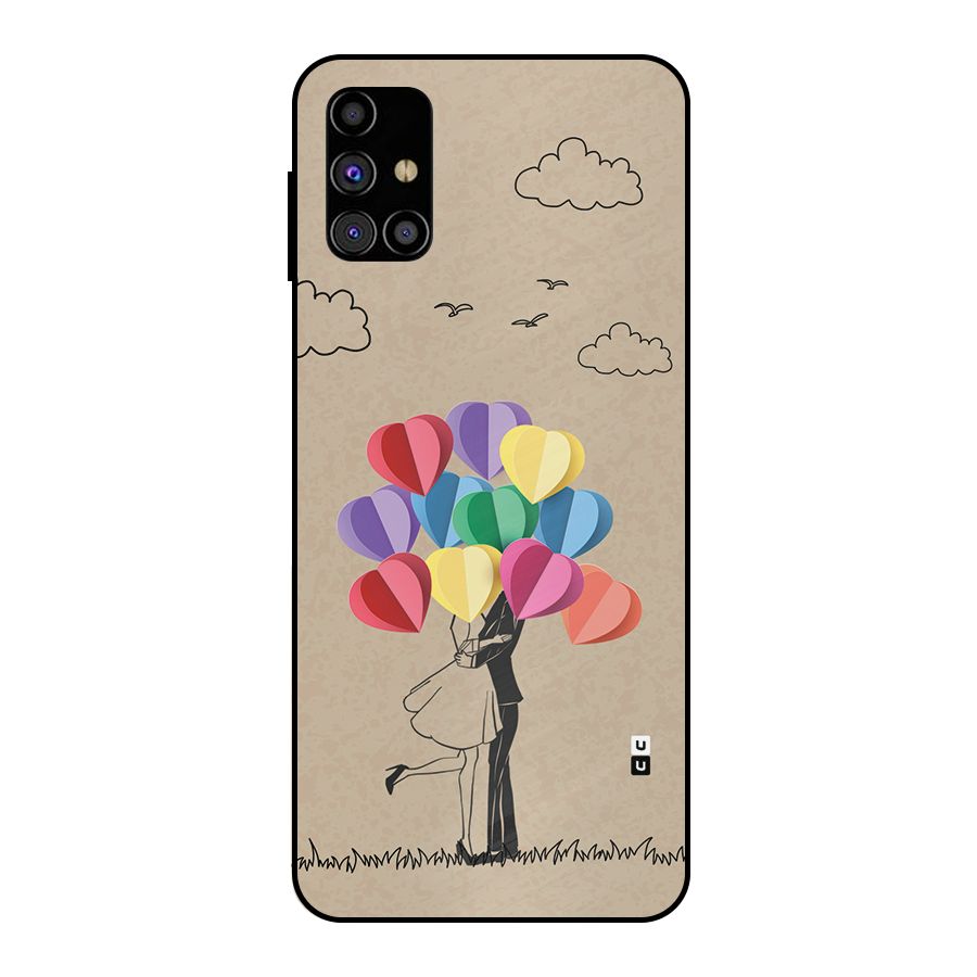 Couple With Card Baloons Metal Back Case for Galaxy M31s