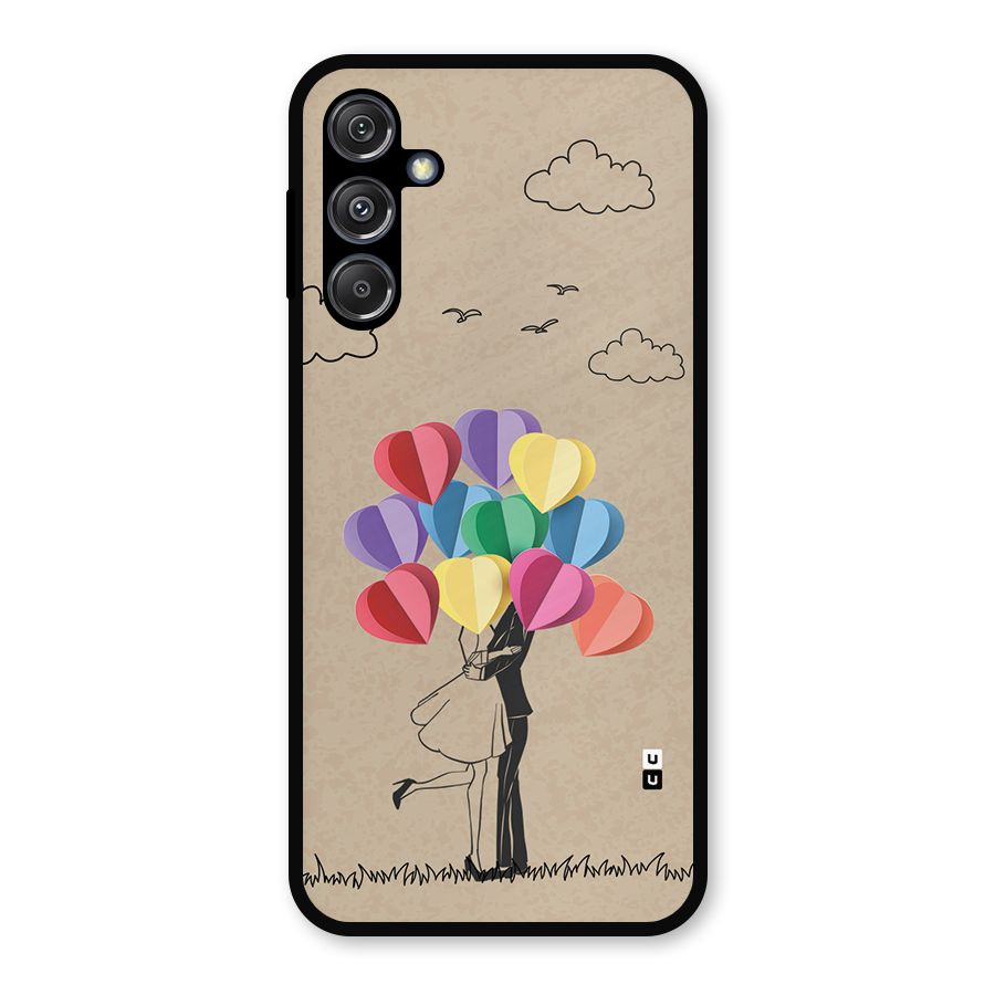 Couple With Card Baloons Metal Back Case for Galaxy M34 5G
