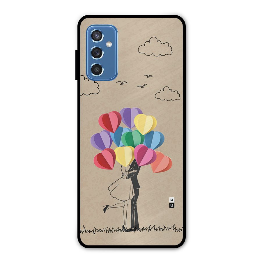 Couple With Card Baloons Metal Back Case for Galaxy M52 5G