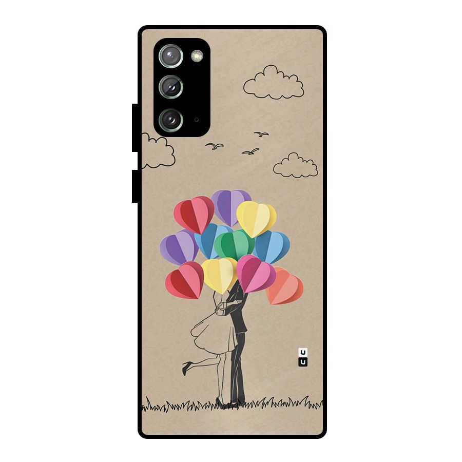 Couple With Card Baloons Metal Back Case for Galaxy Note 20