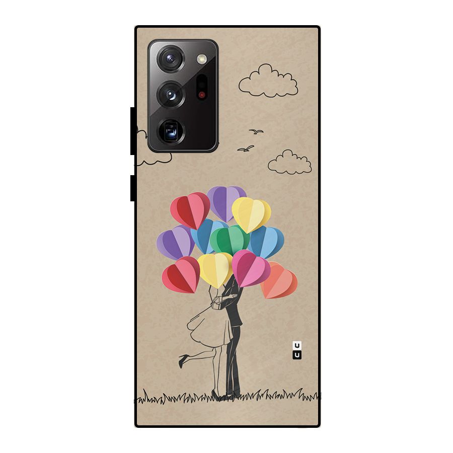 Couple With Card Baloons Metal Back Case for Galaxy Note 20 Ultra 5G