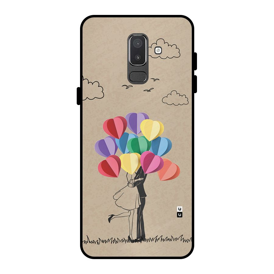 Couple With Card Baloons Metal Back Case for Galaxy On8 (2018)
