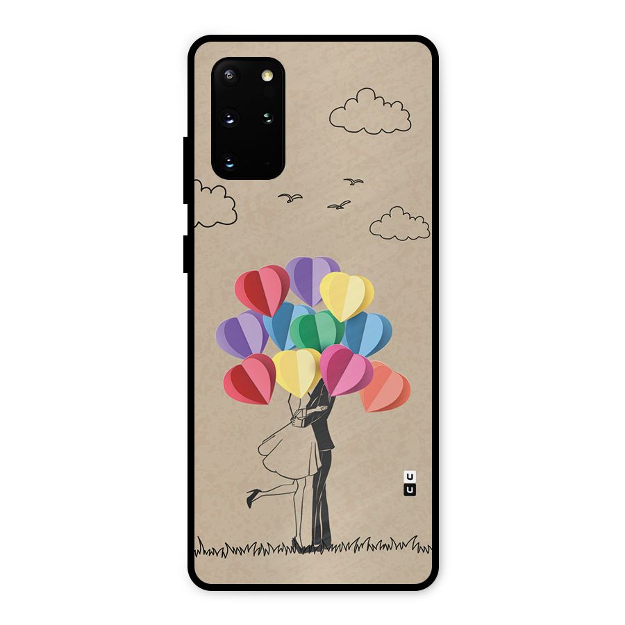 Couple With Card Baloons Metal Back Case for Galaxy S20 Plus