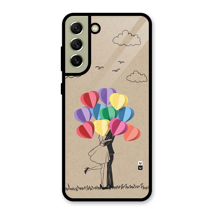 Couple With Card Baloons Metal Back Case for Galaxy S21 FE 5G (2023)