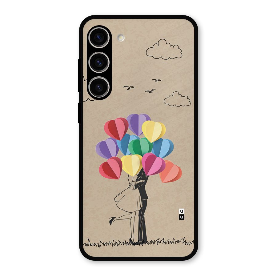 Couple With Card Baloons Metal Back Case for Galaxy S23 Plus