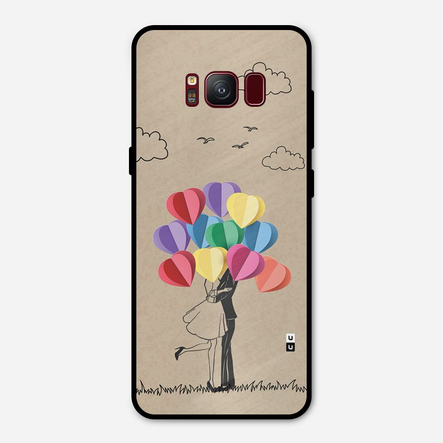 Couple With Card Baloons Metal Back Case for Galaxy S8