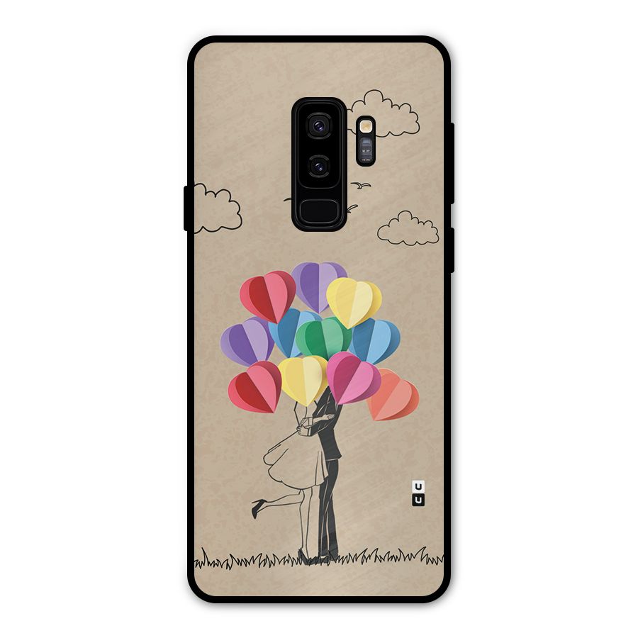 Couple With Card Baloons Metal Back Case for Galaxy S9 Plus