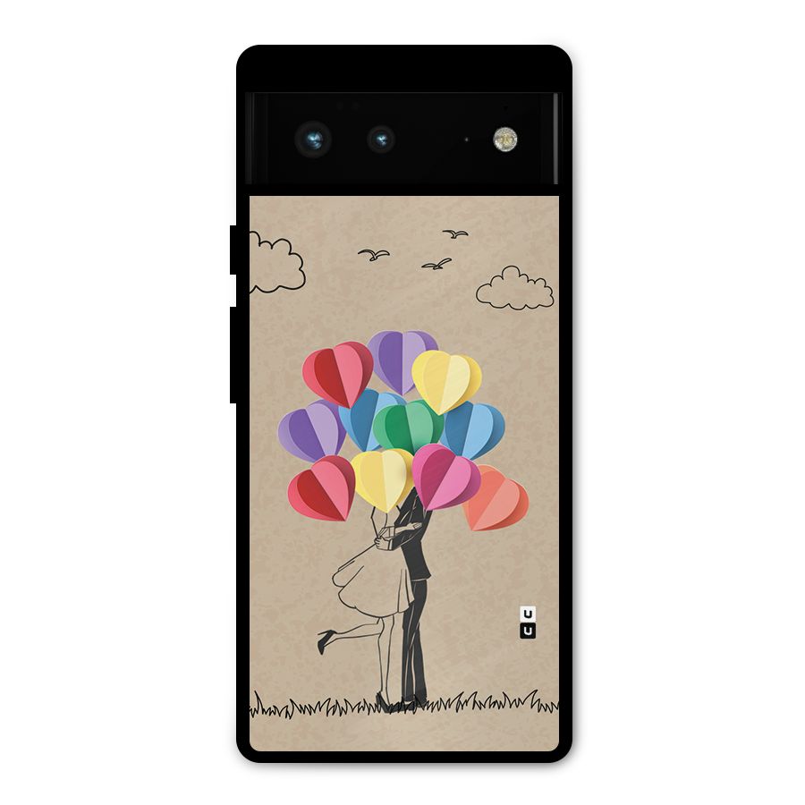 Couple With Card Baloons Metal Back Case for Google Pixel 6