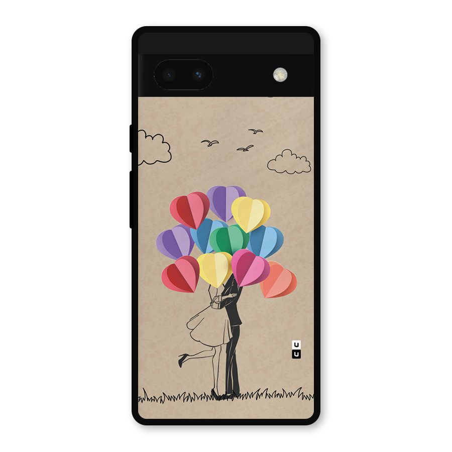 Couple With Card Baloons Metal Back Case for Google Pixel 6a