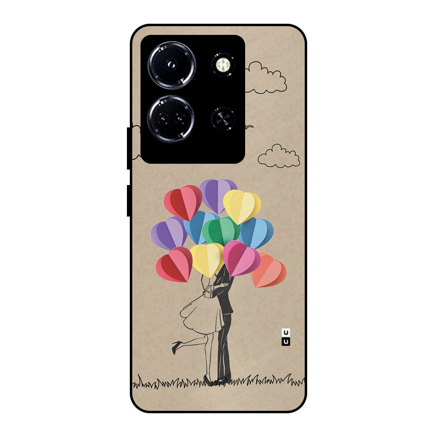 Couple With Card Baloons Metal Back Case for Infinix Note 30 5G