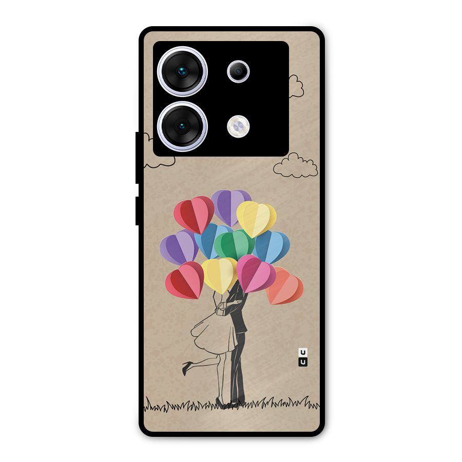 Couple With Card Baloons Metal Back Case for Infinix Zero 30 5G
