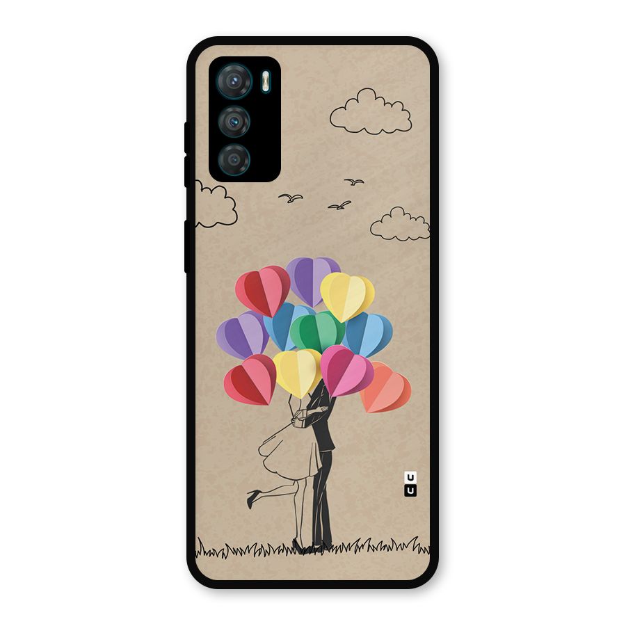 Couple With Card Baloons Metal Back Case for Moto G42