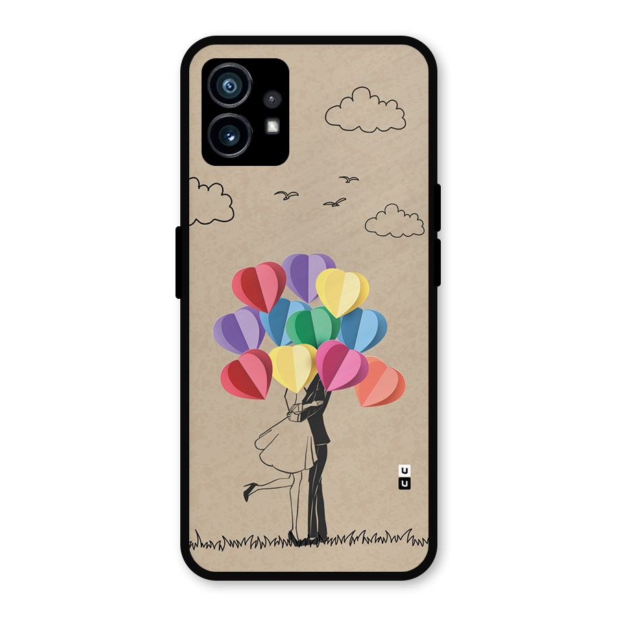 Couple With Card Baloons Metal Back Case for Nothing Phone 1