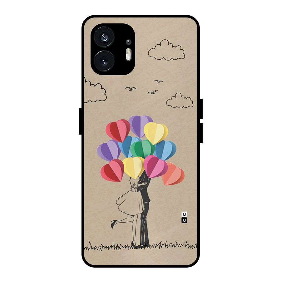 Couple With Card Baloons Metal Back Case for Nothing Phone 2