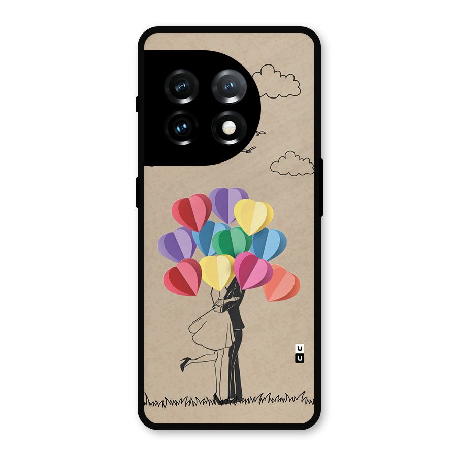 Couple With Card Baloons Metal Back Case for OnePlus 11