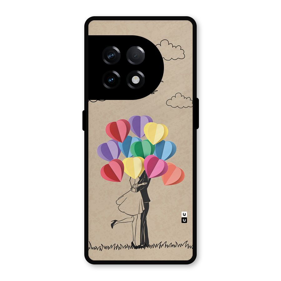 Couple With Card Baloons Metal Back Case for OnePlus 11R