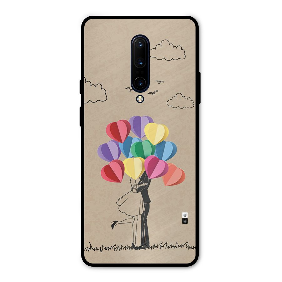 Couple With Card Baloons Metal Back Case for OnePlus 7 Pro