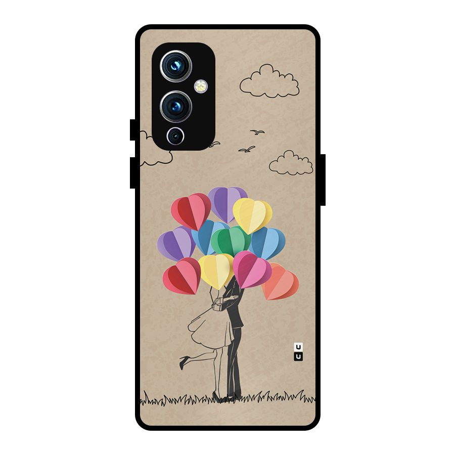 Couple With Card Baloons Metal Back Case for OnePlus 9