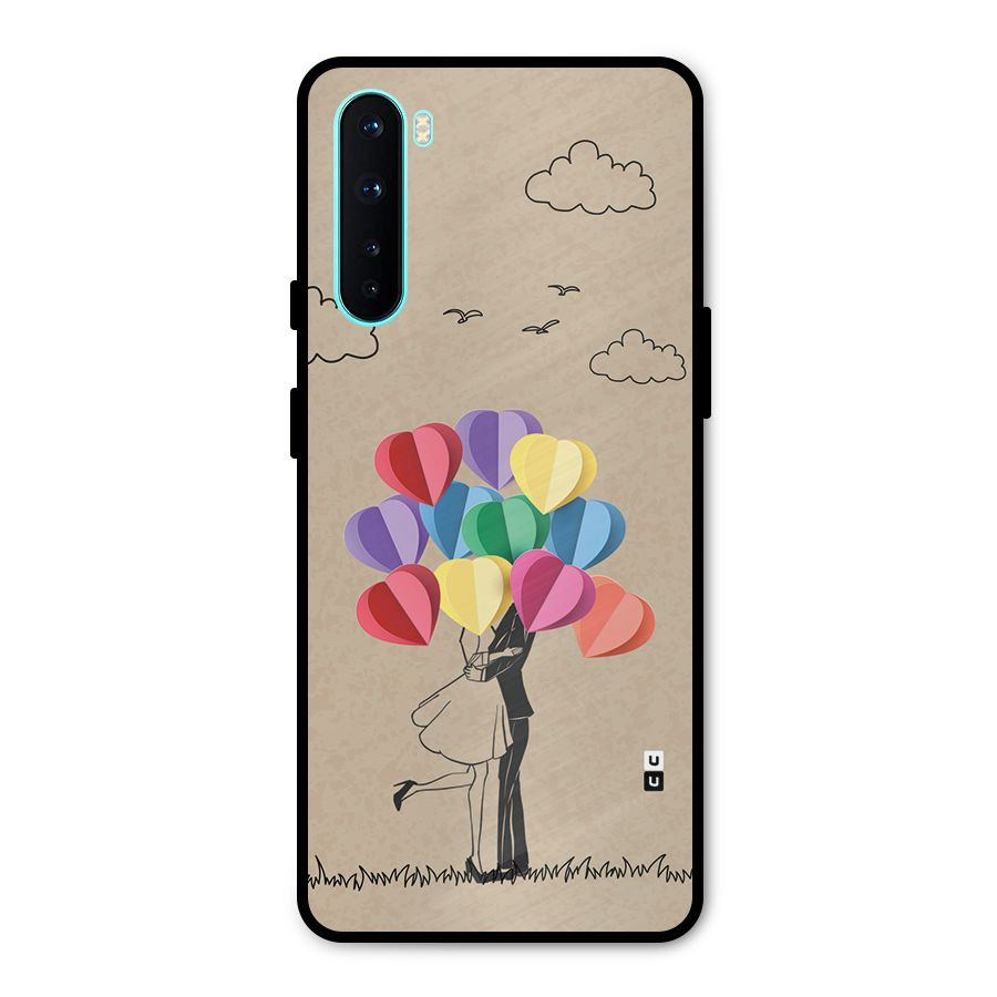 Couple With Card Baloons Metal Back Case for OnePlus Nord