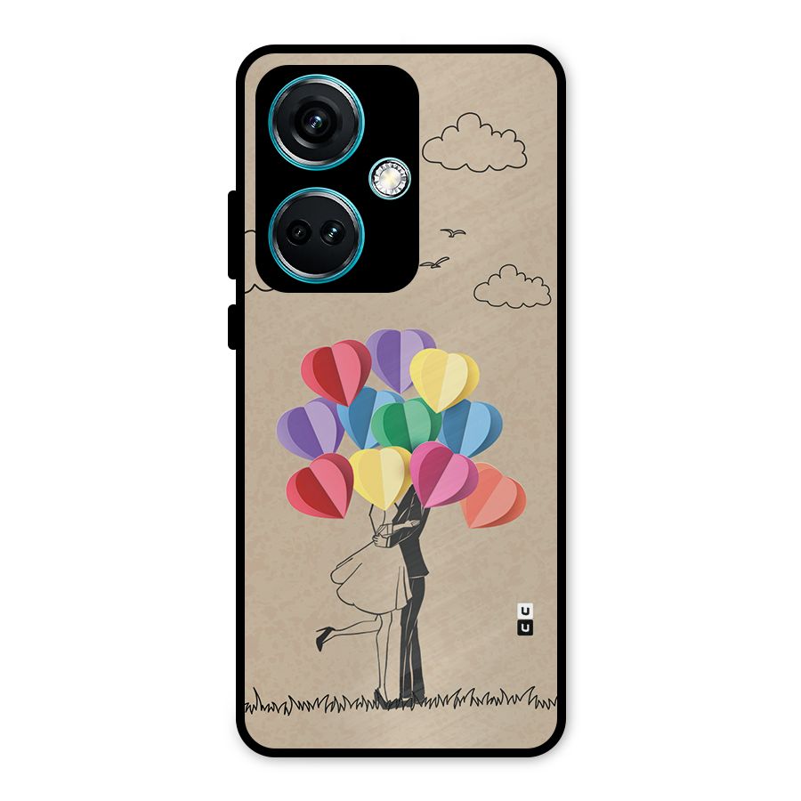 Couple With Card Baloons Metal Back Case for OnePlus Nord CE 3 5G