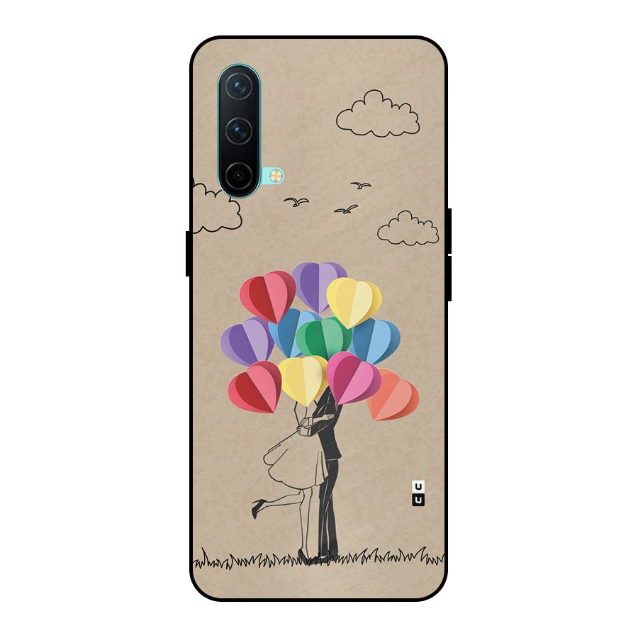 Couple With Card Baloons Metal Back Case for OnePlus Nord CE 5G