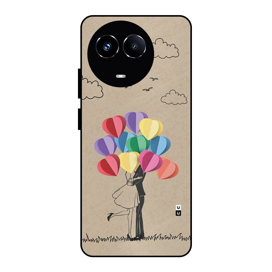 Couple With Card Baloons Metal Back Case for Realme 11 5G