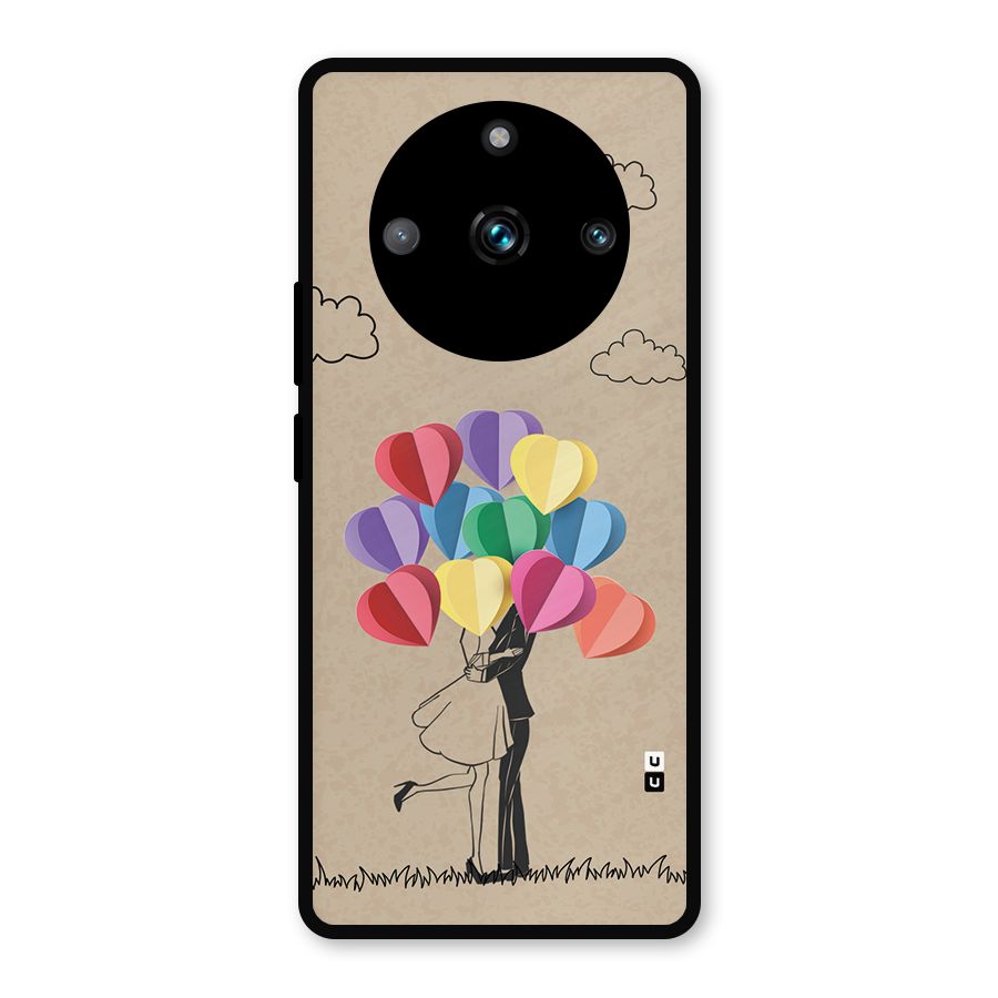 Couple With Card Baloons Metal Back Case for Realme 11 Pro