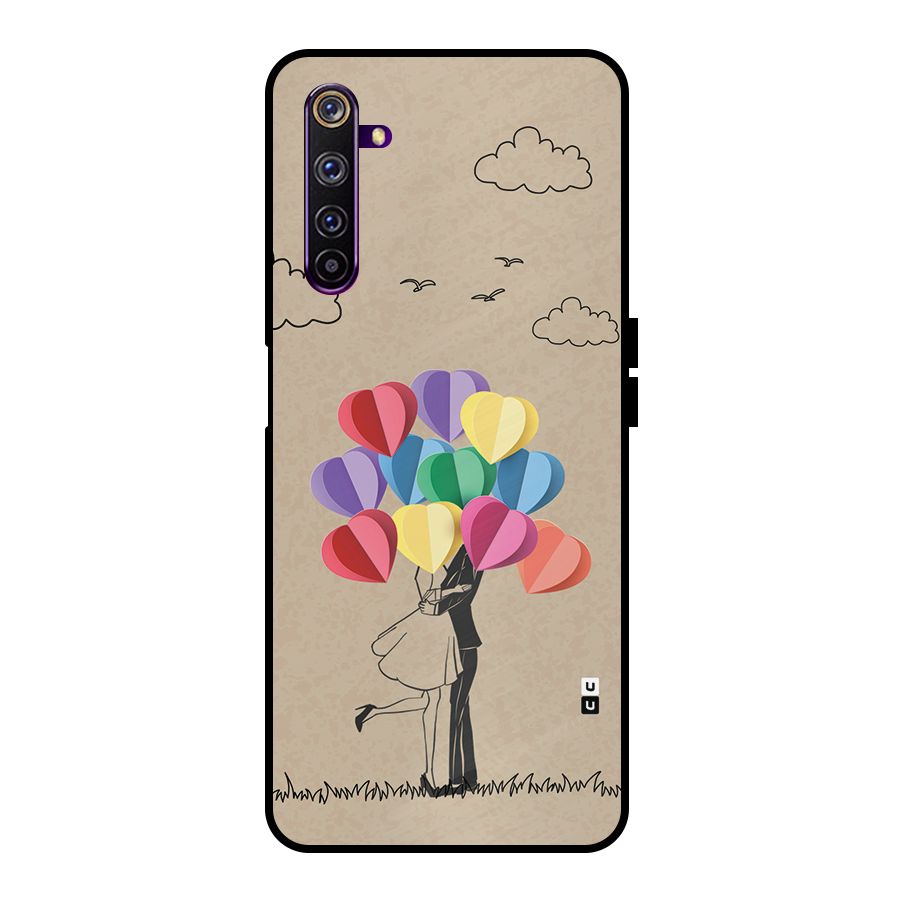 Couple With Card Baloons Metal Back Case for Realme 6 Pro