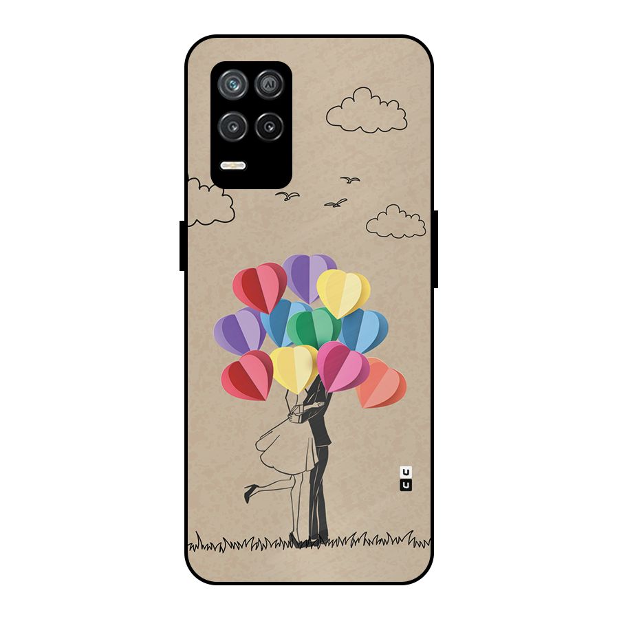 Couple With Card Baloons Metal Back Case for Realme 9 5G