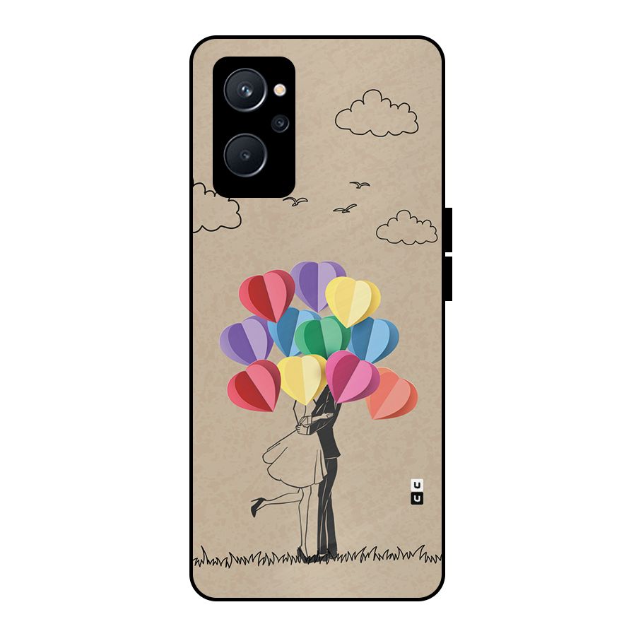 Couple With Card Baloons Metal Back Case for Realme 9i 5G